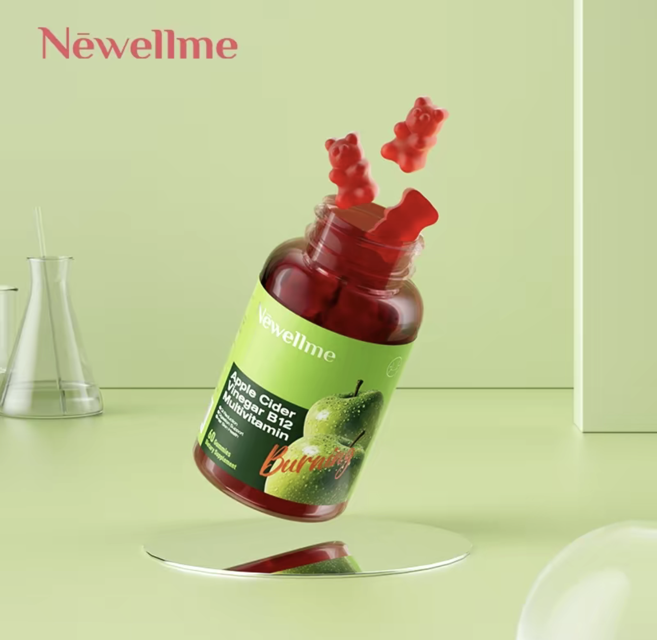 Apple Cider Vinegar Gummies with Vitamin B12 - Supports Energy, Gut Health, Digestion, Detox & Cleansing