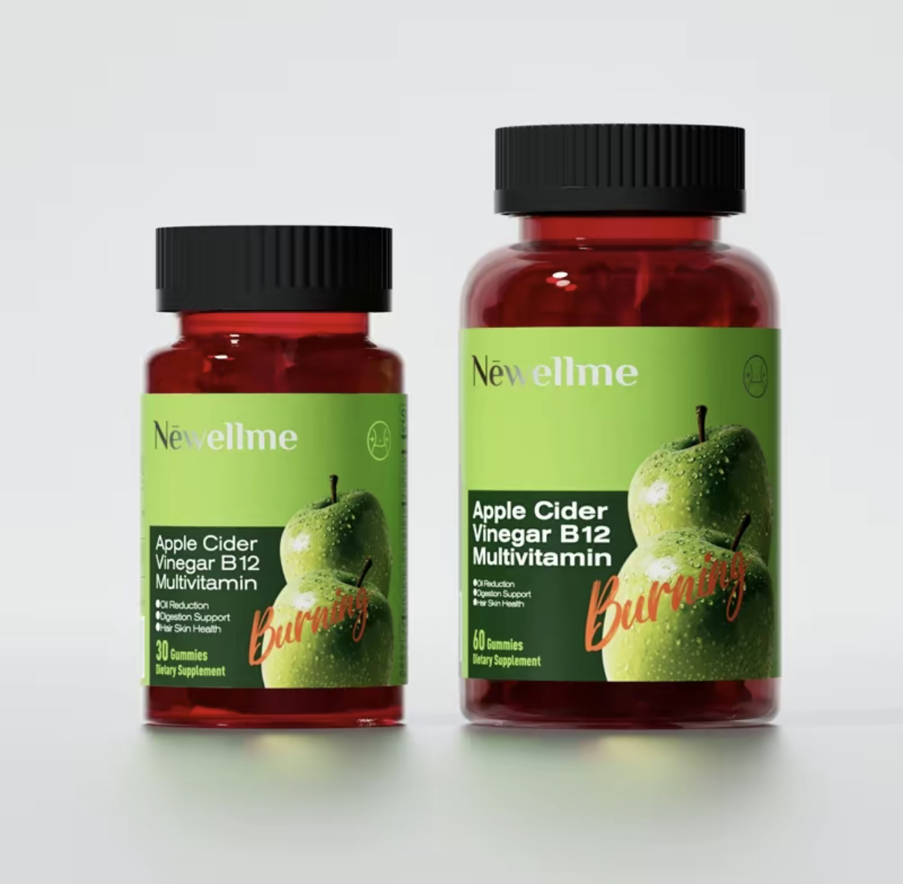 Apple Cider Vinegar Gummies with Vitamin B12 - Supports Energy, Gut Health, Digestion, Detox & Cleansing