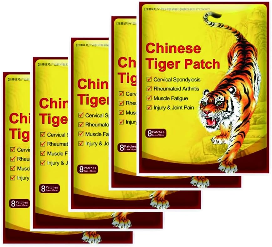 80Pcs Chinese Herbal Tiger Pain Patches β Natural Relief for Arthritis, Joint, Muscle & Back Pain β 8 Packs