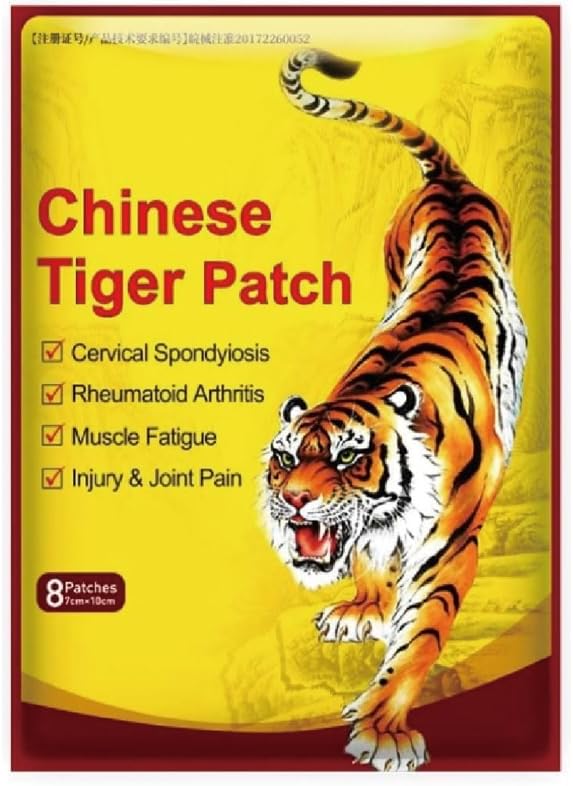 80Pcs Chinese Herbal Tiger Pain Patches – Natural Relief for Arthritis, Joint, Muscle & Back Pain – 8 Packs